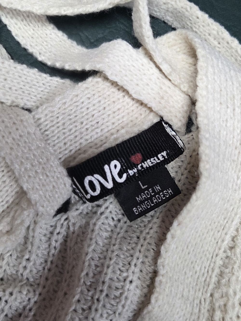 **Chesley Cream Lace-Up Ribbed Knit Top** - Picture 5 of 6